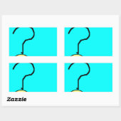 Sticker Rectangulaire Bonne question souriante Mark Emoji, Art pour enfa (Feuille)