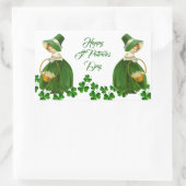Sticker Rectangulaire Bonne St Patrick's Day Petite fille Shamrocks chan (Sac)