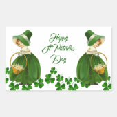 Sticker Rectangulaire Bonne St Patrick's Day Petite fille Shamrocks chan (Devant)