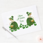 Sticker Rectangulaire Bonne St Patrick's Day Petite fille Shamrocks chan (Enveloppe)