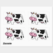 Sticker Rectangulaire Bonne vache (Feuille)