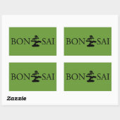 Sticker Rectangulaire Bonsai Silhouette (Feuille)