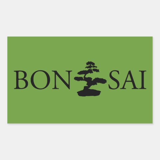 Sticker Rectangulaire Bonsai Silhouette (Devant)