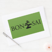 Sticker Rectangulaire Bonsai Silhouette (Enveloppe)