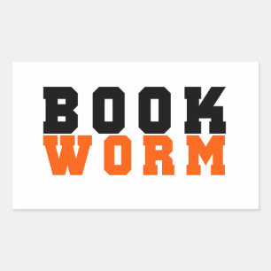Sticker Rectangulaire Bookworm, Amateur de livres