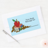 Sticker Rectangulaire Bookworm Red Apple Enseignant (Enveloppe)