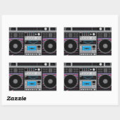 Sticker Rectangulaire Boombox en forme de fantôme des années 1980 (Feuille)