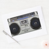 Sticker Rectangulaire Boombox Ghetto Blaster (Enveloppe)