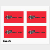 Sticker Rectangulaire Boombox n'est pas un jouet (Feuille)