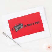 Sticker Rectangulaire Boombox n'est pas un jouet (Enveloppe)