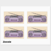 Sticker Rectangulaire Boombox violette (Feuille)