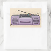 Sticker Rectangulaire Boombox violette (Sac)