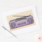 Sticker Rectangulaire Boombox violette (Enveloppe)