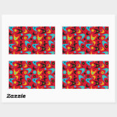 Sticker Rectangulaire Boomerangs rétro (Feuille)