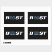 Sticker Rectangulaire BOOST Turbo (Feuille)