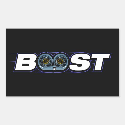 Sticker Rectangulaire BOOST Turbo (Devant)