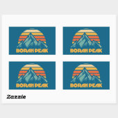 Sticker Rectangulaire Borah Peak Retro Turquoise (Feuille)