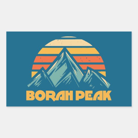Sticker Rectangulaire Borah Peak Retro Turquoise (Devant)