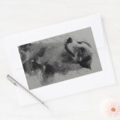 Sticker Rectangulaire border collie drawing second (Enveloppe)