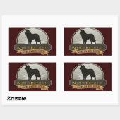 Sticker Rectangulaire Bordure Collie (Feuille)