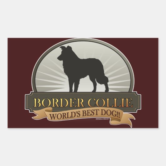 Sticker Rectangulaire Bordure Collie (Devant)