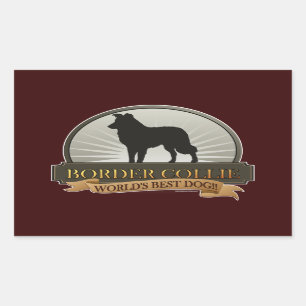 Sticker Rectangulaire Bordure Collie