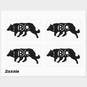 Sticker Rectangulaire Bordure Collie Herding~Sticker original (Feuille)