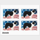 Sticker Rectangulaire Bordure Collie Sticker~Jour commémoratif (Feuille)