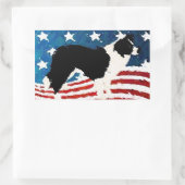Sticker Rectangulaire Bordure Collie Sticker~Jour commémoratif (Sac)