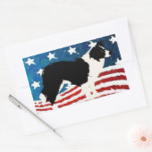Sticker Rectangulaire Bordure Collie Sticker~Jour commémoratif (Enveloppe)