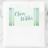 Sticker Rectangulaire Bordure de marbre bleu vert (Sac)