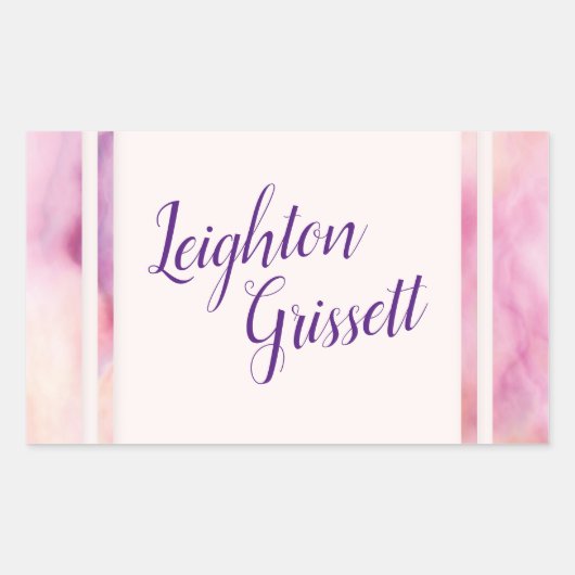 Sticker Rectangulaire Bordure de marbre rose orange (Devant)