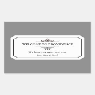 Sticker Rectangulaire Bordure gracieuse noir gris hors de la ville sac c