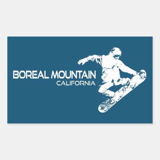 Sticker Rectangulaire Boreal Mountain California Snowboarder (Devant)