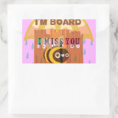 Sticker Rectangulaire Bored Bee : Une Humeur De Jour De Pluie. "Tu me ma (Sac)