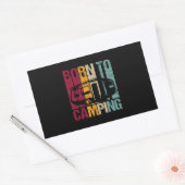 Sticker Rectangulaire Born to Camping Caravan Retro Style for Camper (Enveloppe)
