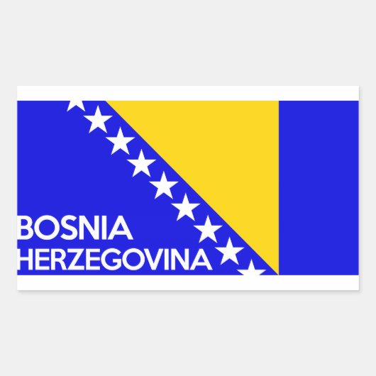 Sticker Rectangulaire Bosnie-Herzégovine nom du pays (Devant)