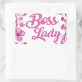 Sticker Rectangulaire Boss Boss Design rose (Sac)