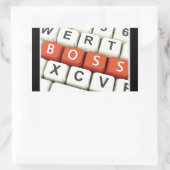 Sticker Rectangulaire Boss Day, Red Boss dans Clavier d'ordinateur (Sac)