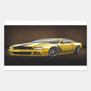 Sticker Rectangulaire Boss Jaune 2014 302