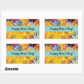 Sticker Rectangulaire Boss’s Day Merci Gerbera Daisies (Feuille)