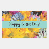Sticker Rectangulaire Boss’s Day Merci Gerbera Daisies (Devant)