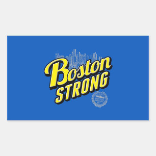 Sticker Rectangulaire Boston City se souvient de Bleu