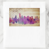 Sticker Rectangulaire Boston, horizon de ville d'aquarelle de mA | (Sac)