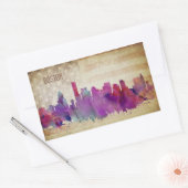 Sticker Rectangulaire Boston, horizon de ville d'aquarelle de mA | (Enveloppe)