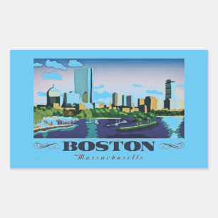 Sticker Rectangulaire Boston, Massachusetts