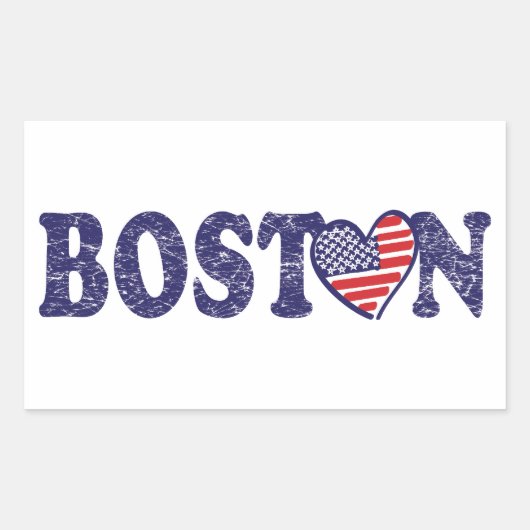 Sticker Rectangulaire Boston Strong (Devant)