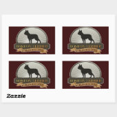 Sticker Rectangulaire Boston Terrier (Feuille)