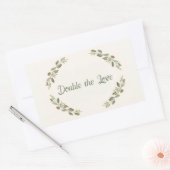 Sticker Rectangulaire Botanical Twin Baby Shower Olive Branch Boho Green (Enveloppe)