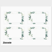 Sticker Rectangulaire Botanique verte feuillue aquarelle (Feuille)